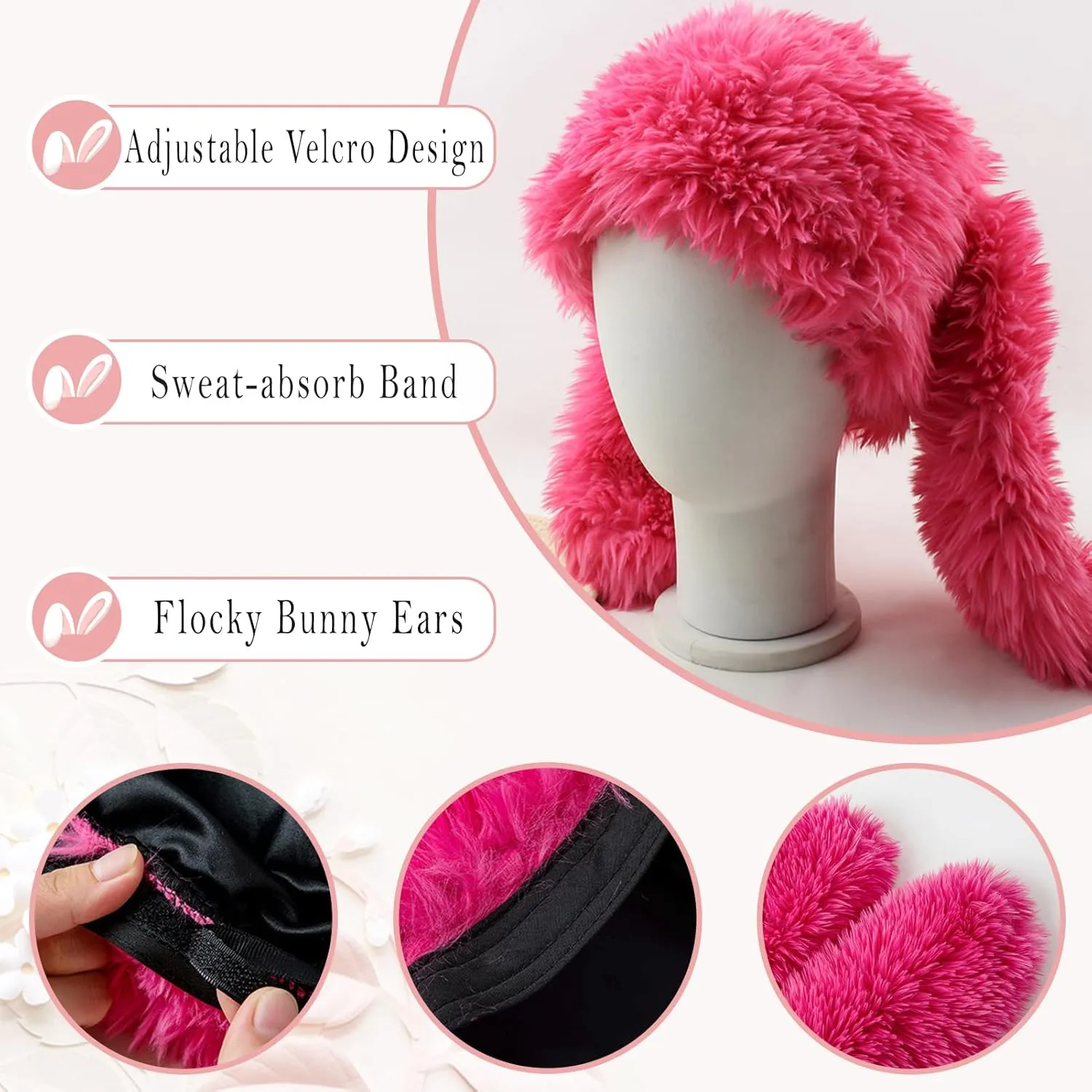 Y2K Fuzzy Bunny Hat for Women Cute Plush Beanie with Bunny Ears Long Rabbit Ears Winter Hat