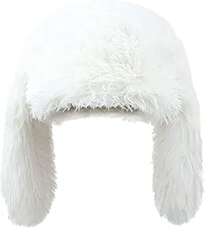Y2K Fuzzy Bunny Hat for Women Cute Plush Beanie with Bunny Ears Long Rabbit Ears Winter Hat