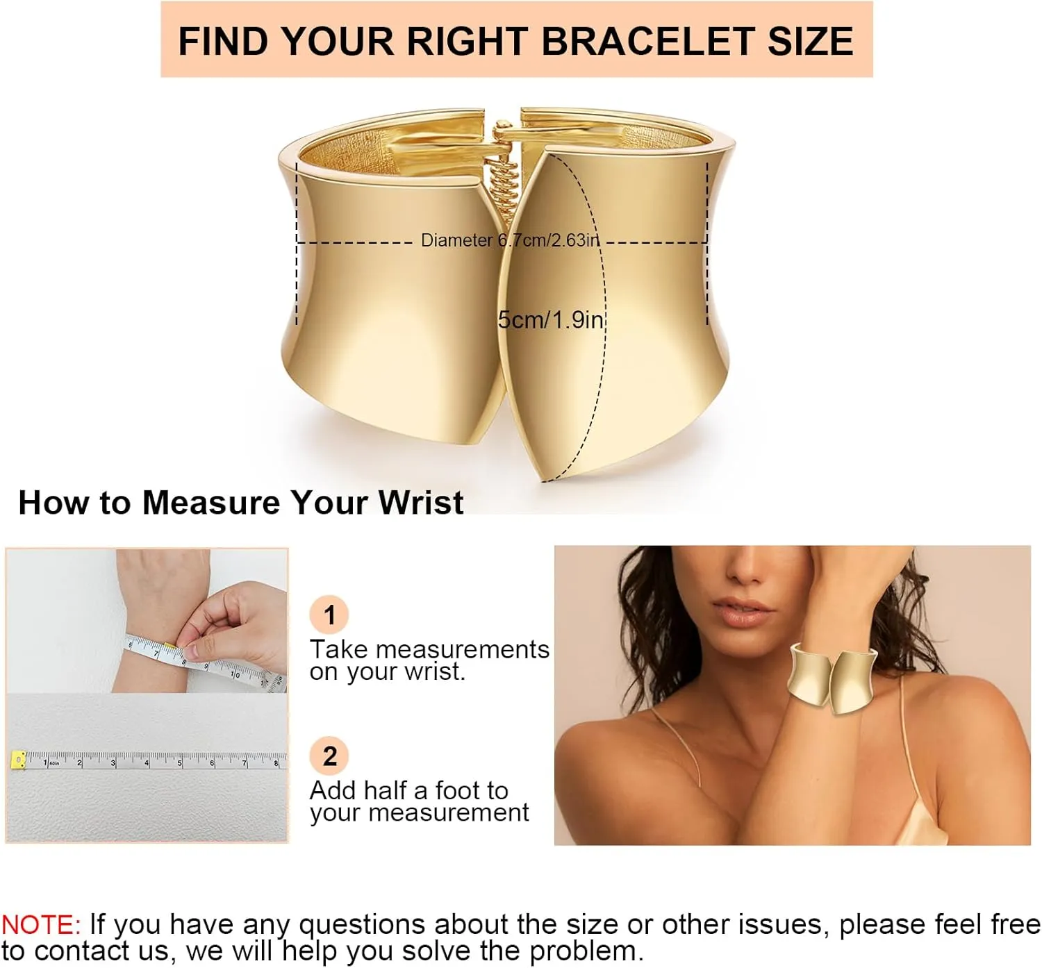 YBMYCM Wide Cuff Chunky Gold Bracelets for Women Open Cuff Bangles Wrist Cuff Bracelets for Women as Gifts
