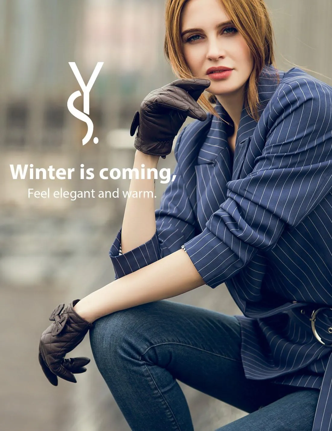 YISEVEN Women's Sheepskin Winter Driving Genuine Leather Gloves Lace Bow