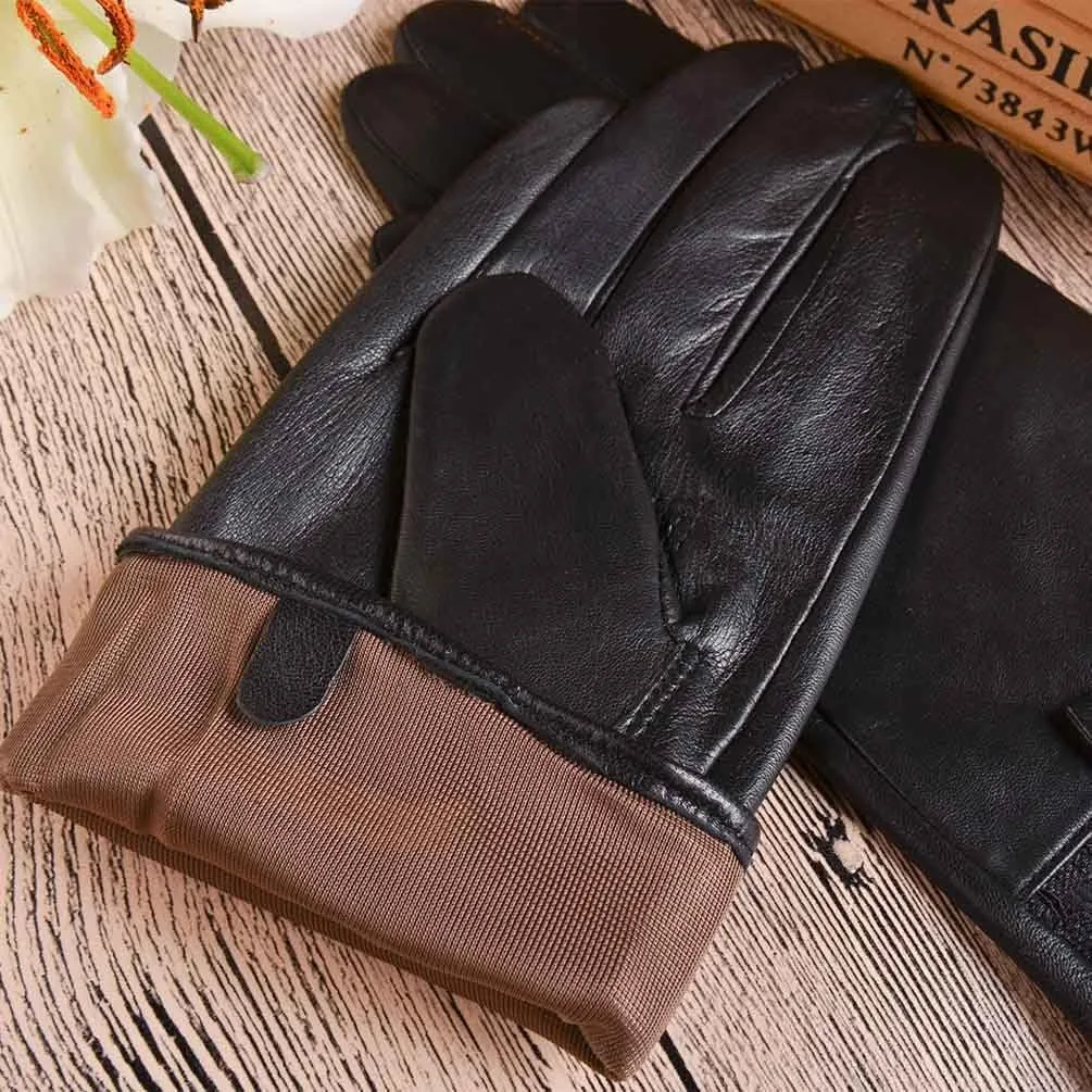 YISEVEN Women's Sheepskin Winter Driving Genuine Leather Gloves Lace Bow