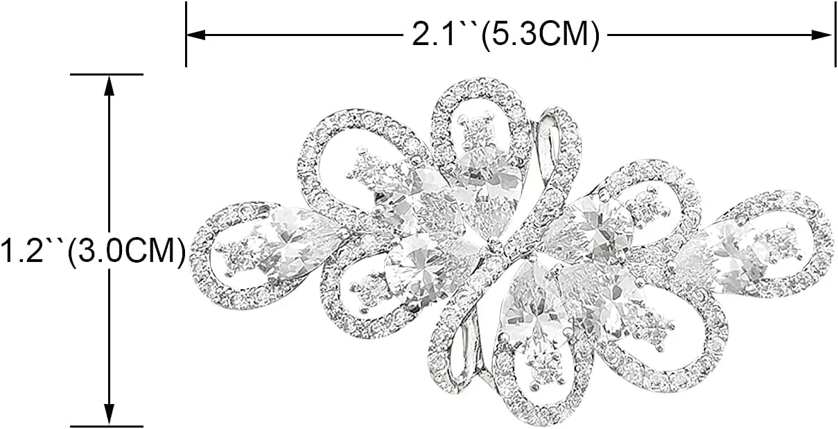 YOQUCOL Cubic Zirconia Crystal Rhinestone Wedding Brooch Pin for Women Brides Jewelry