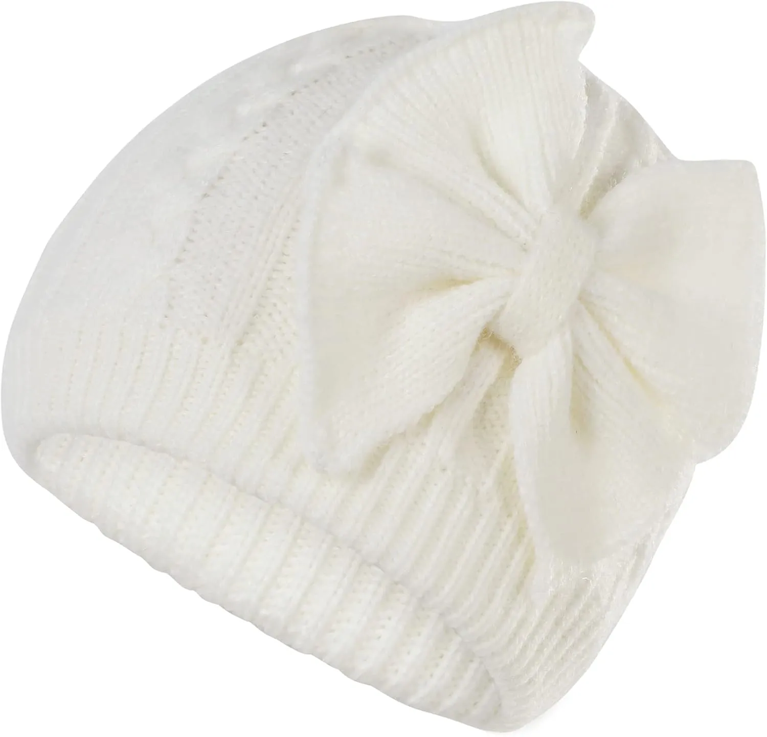 Zando Newborn Baby Girls Hats with Cute Bow Warm Baby Winter Hat Knitted Infant Hat Baby Beanies for Boys Girls 0-6 Months
