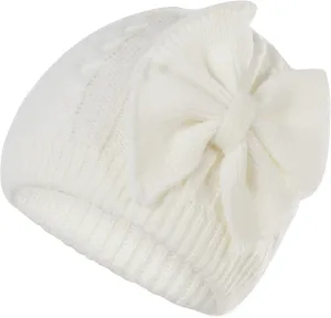 Zando Newborn Baby Girls Hats with Cute Bow Warm Baby Winter Hat Knitted Infant Hat Baby Beanies for Boys Girls 0-6 Months