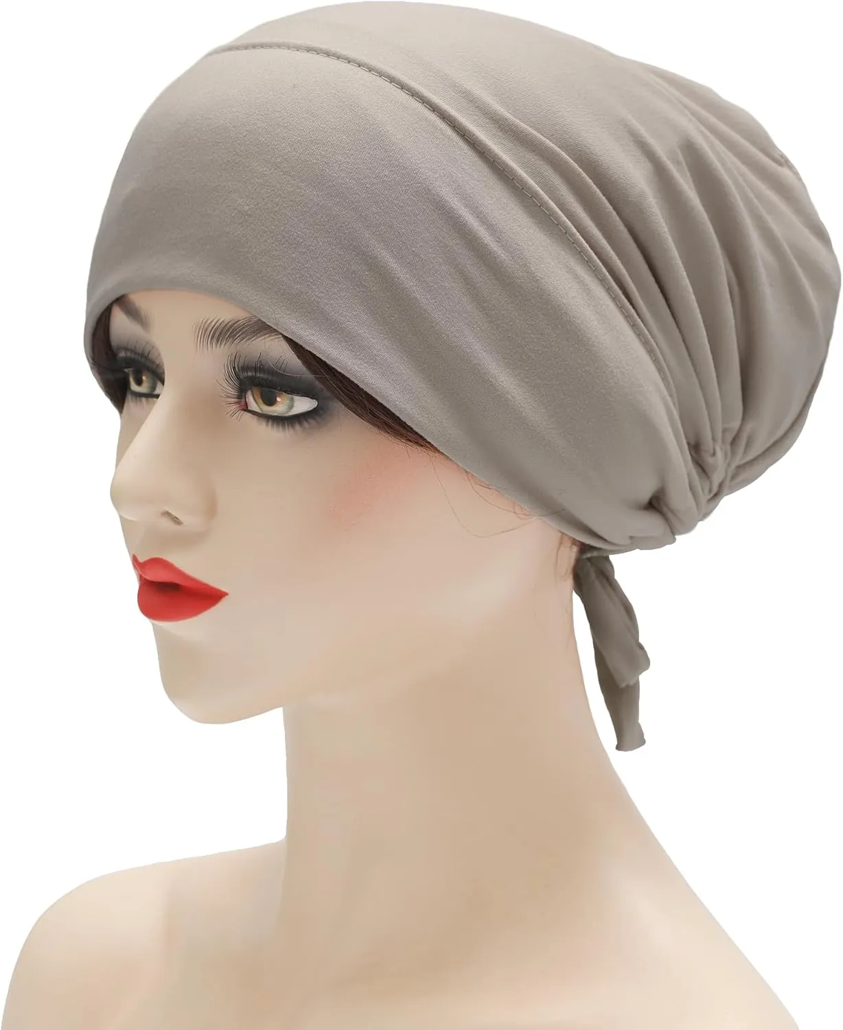ZLYC Satin Lined Hijab Cap for Women Tie Back Hijab Undercap Inner Underscarf Hat