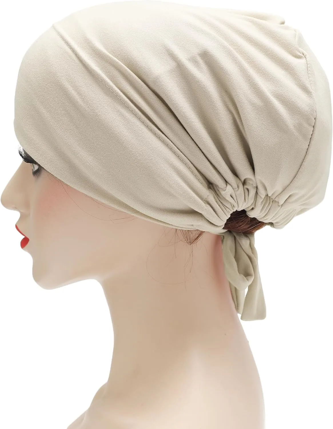 ZLYC Satin Lined Hijab Cap for Women Tie Back Hijab Undercap Inner Underscarf Hat