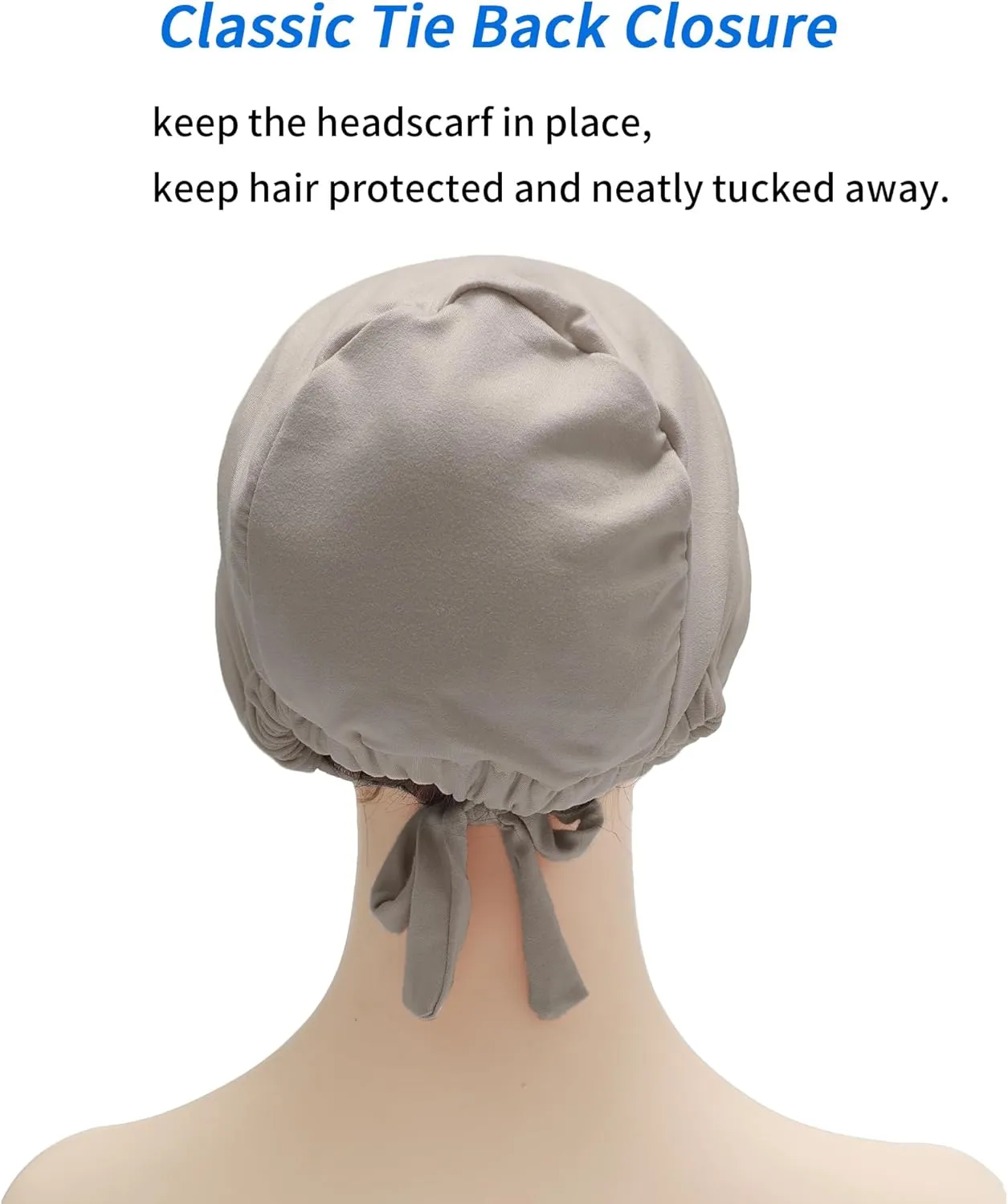 ZLYC Satin Lined Hijab Cap for Women Tie Back Hijab Undercap Inner Underscarf Hat
