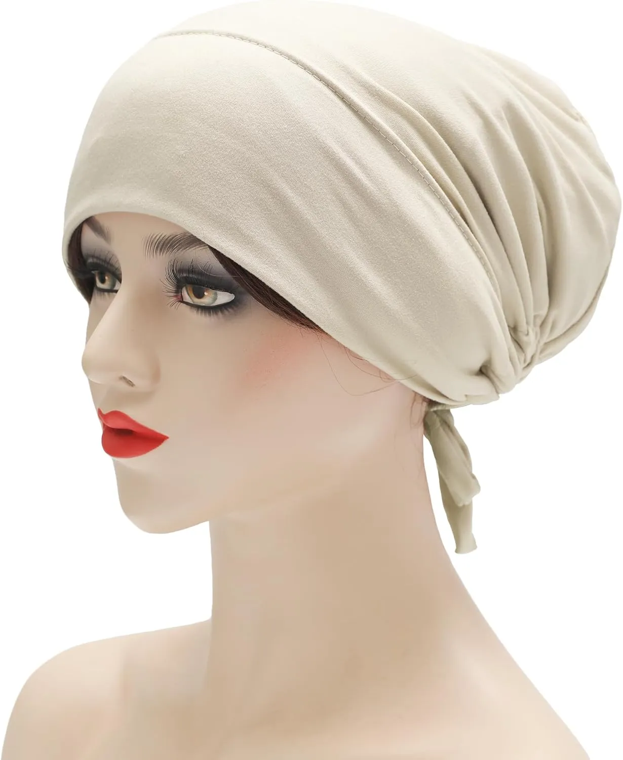 ZLYC Satin Lined Hijab Cap for Women Tie Back Hijab Undercap Inner Underscarf Hat