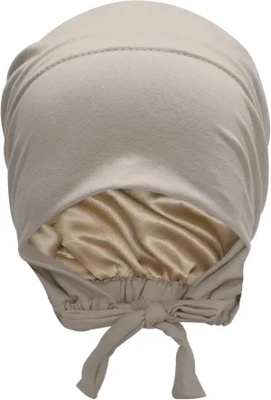 ZLYC Satin Lined Hijab Cap for Women Tie Back Hijab Undercap Inner Underscarf Hat