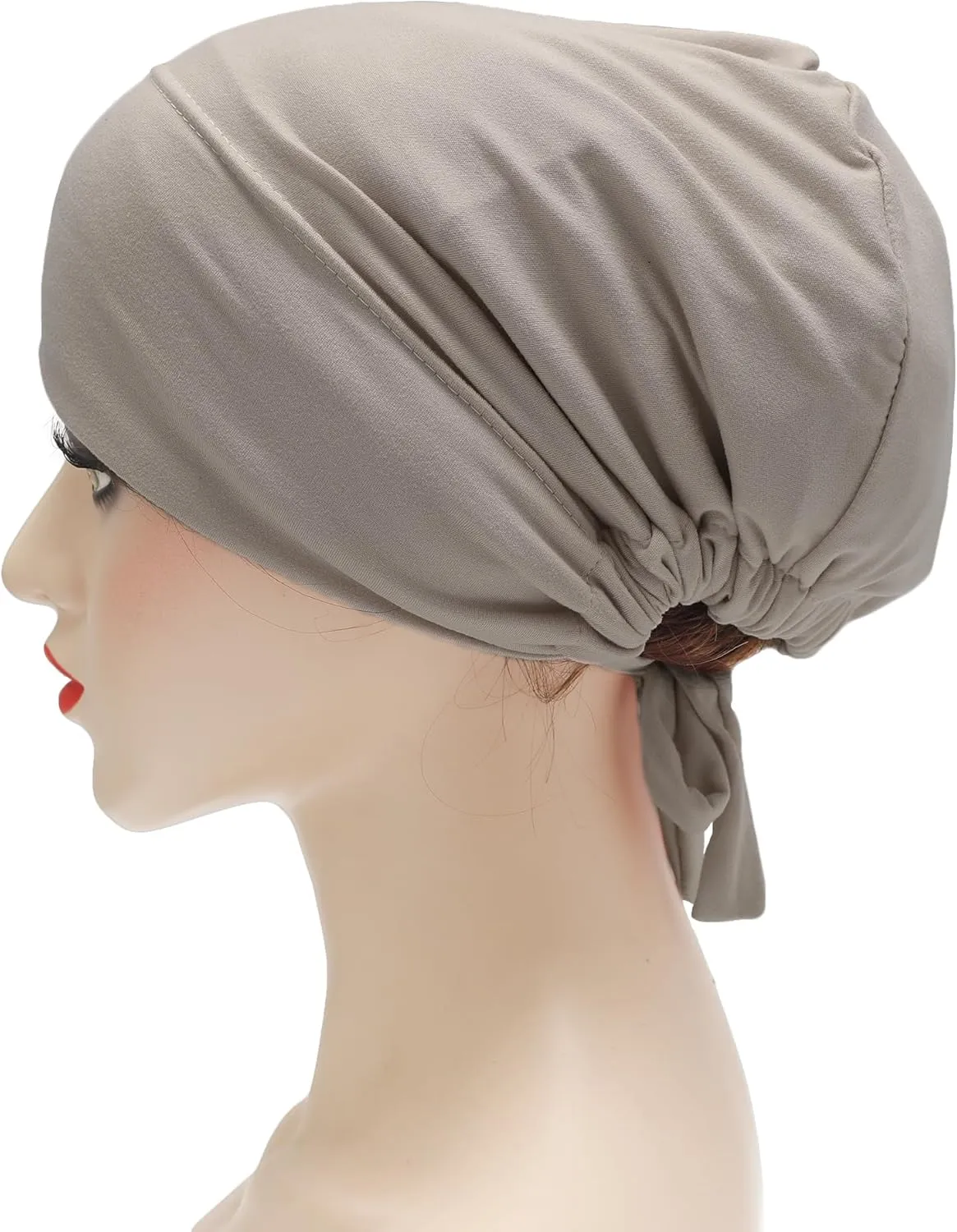 ZLYC Satin Lined Hijab Cap for Women Tie Back Hijab Undercap Inner Underscarf Hat